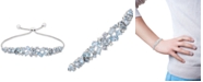 Macy's Aquamarine (3-5/8 ct. t.w.) & Diamond (1/10 ct. t.w.) Bolo Bracelet in Sterling Silver